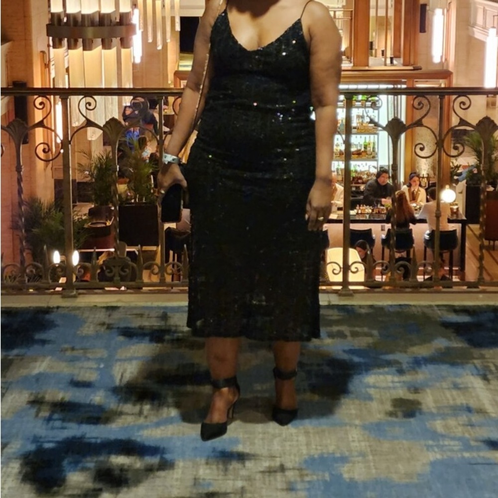 Sequined Mesh Dress